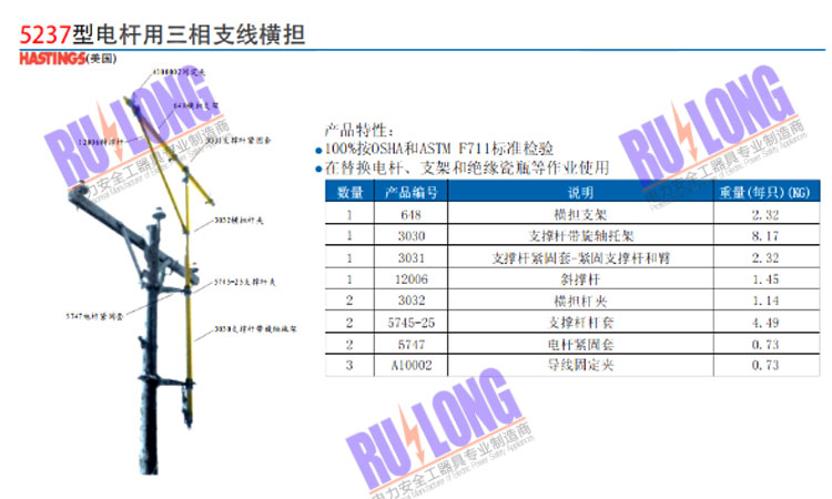 5237型電桿用三相支線(xiàn)橫擔(dān)